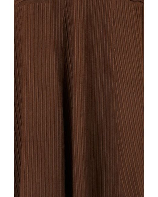 Yumi' Natural Knitted Midi Skirt With Pockets