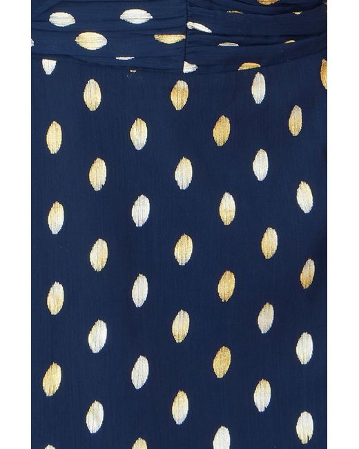Yumi' Blue Foil Print Midi Dress