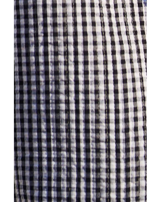Yumi' Blue Gingham Frill Collar Jacket