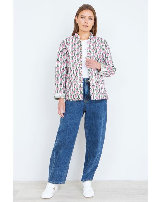 Yumi' Green Reversible Cotton Quilted Jacket