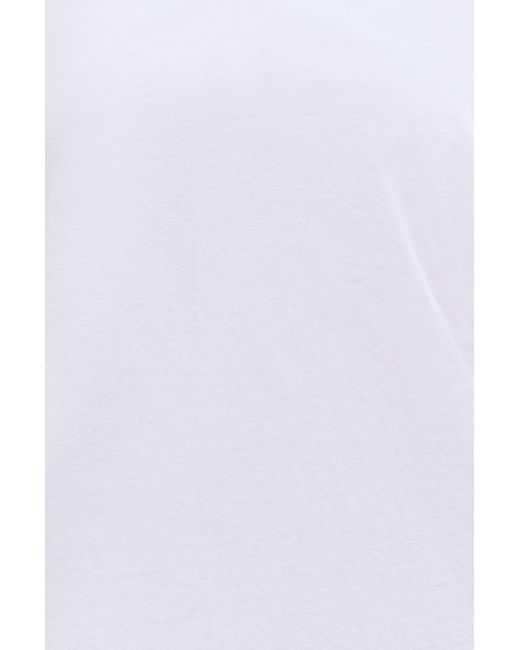 Yumi' White Cotton Jersey T-Shirt With Lace Sleeves