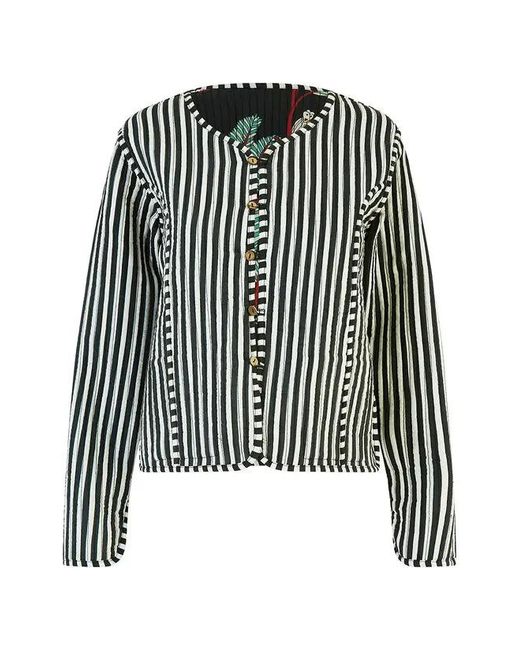 Yumi' Green Animal Print Reversible Cotton Cropped Quilted Jacket