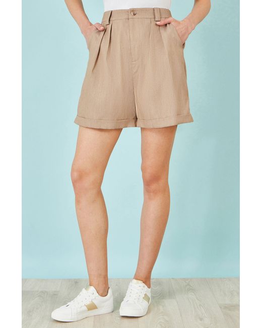 Yumi' Blue Pleat Front Shorts