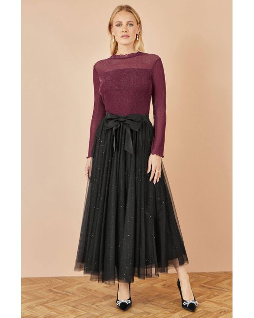 Yumi Brown Leopard Mesh Tulle Skirt main image 0