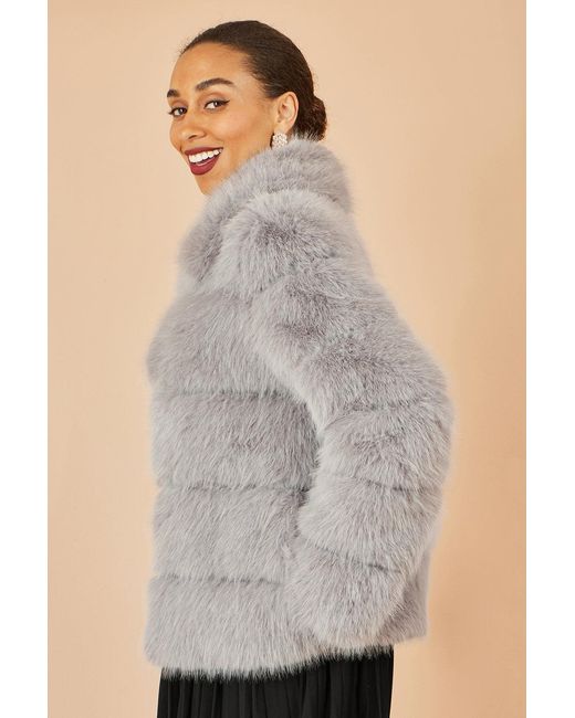 Yumi' Gray Luxe Faur Fur Coat