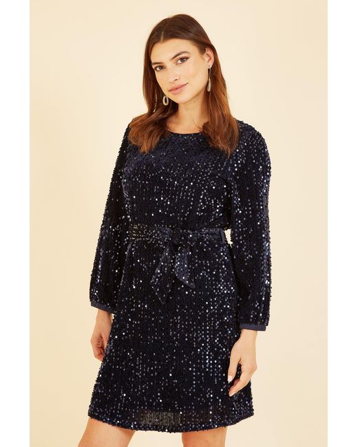 Mela Black Sequin Smock Dress