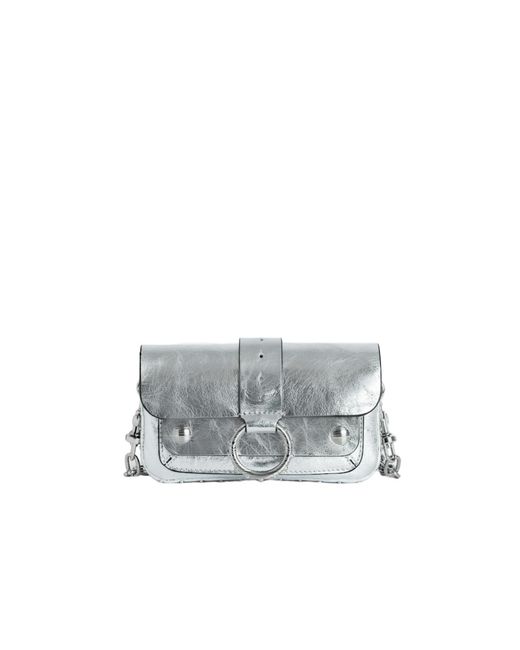 Zadig & Voltaire Gray Kate Wallet Vintage Metal Bag