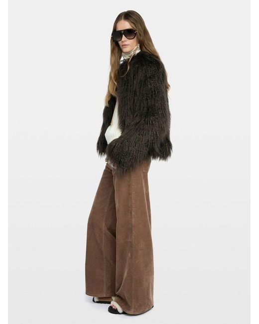 Zadig & Voltaire Black Freddie Curly Faux Fur Coat