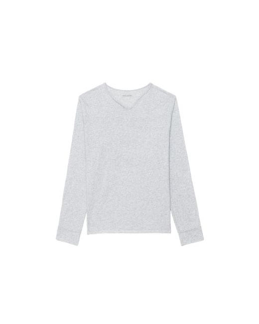 Zadig & Voltaire White Monsatir Henley T-Shirt for men