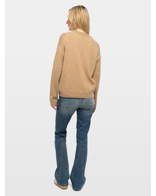 Zadig & Voltaire Natural Mirkaz Cardigan 100% Cashmere