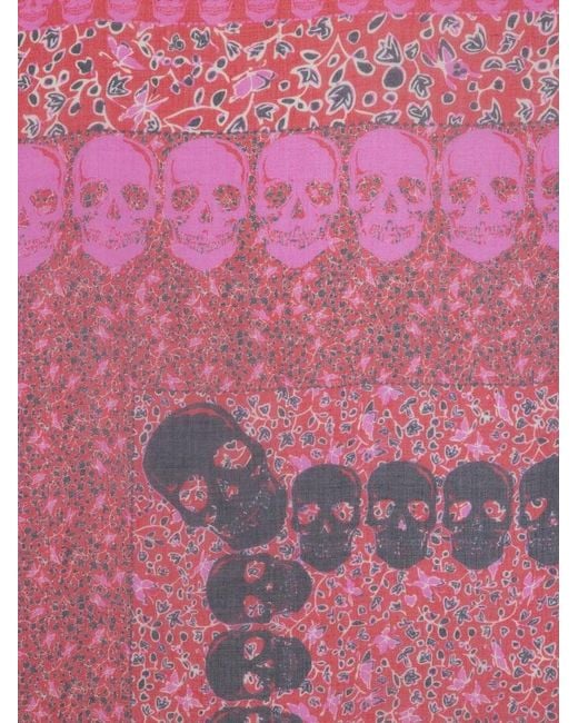 Zadig & Voltaire Pink Kerry Garden Skull-Print Scarf