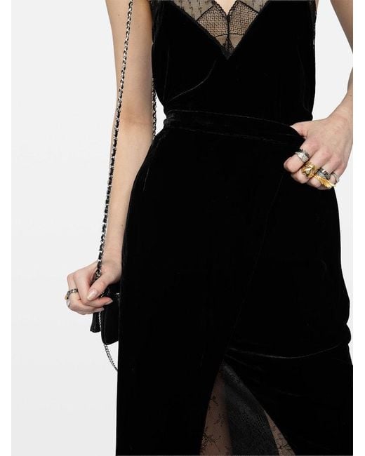 Zadig & Voltaire Black Julen Velvet Skirt