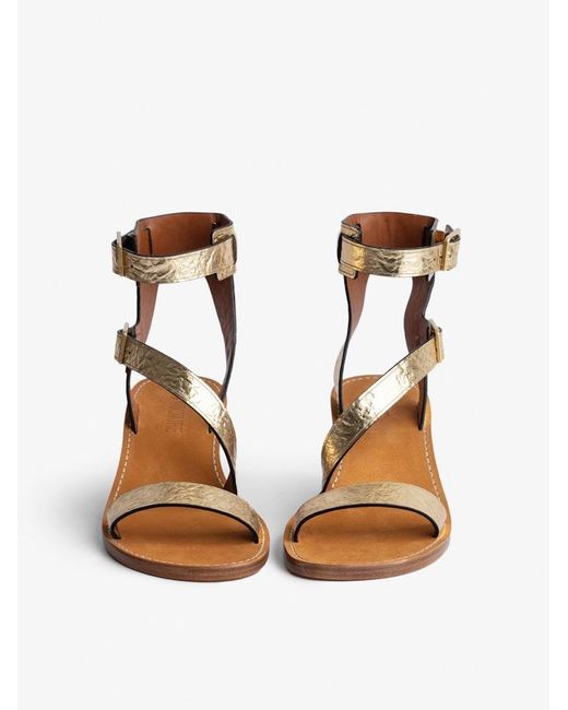 Zadig & Voltaire White Cecilia Crinkled Caprese Sandals