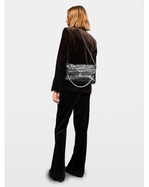 Zadig & Voltaire Black Rocky Ii Graffiti Bag