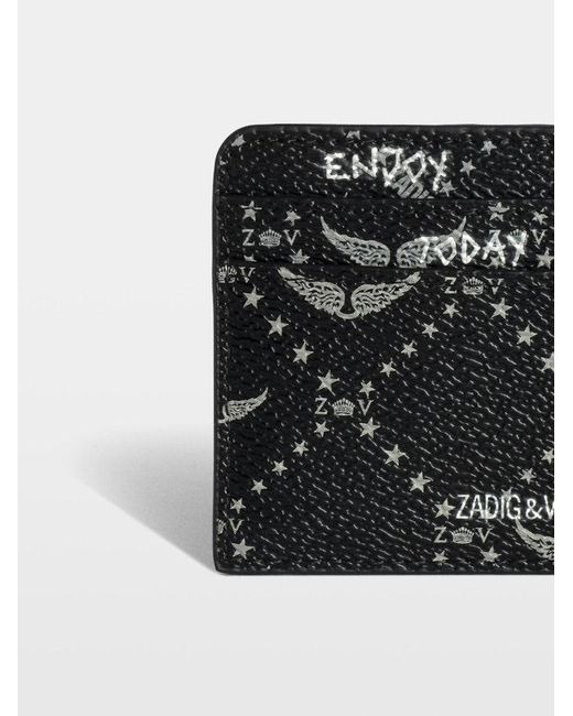 Zadig & Voltaire Black Zv Pass Monogram Card Holder