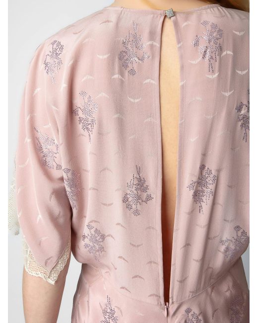 Robe rey soie jacquard Zadig & Voltaire en coloris Pink
