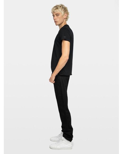 Zadig & Voltaire Black Monastir Henley T-Shirt for men
