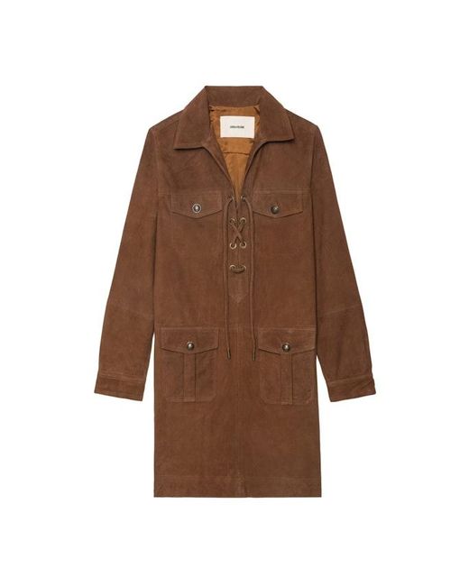 Zadig & Voltaire Brown Kleid Remacha Wildleder