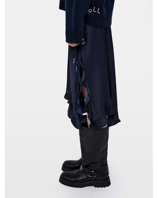 Zadig & Voltaire Blue Jeto Satin Skirt