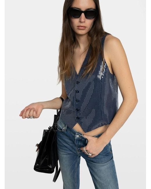 Zadig & Voltaire Blue Emaux Waistcoat