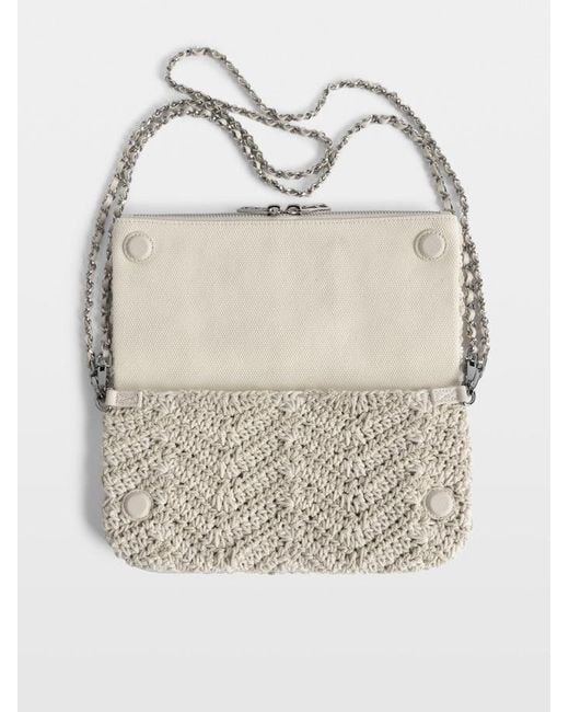 Zadig & Voltaire Gray Rock Macramé Clutch