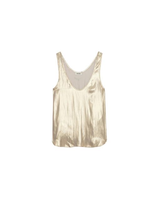 Zadig & Voltaire White Tarys Satin Top