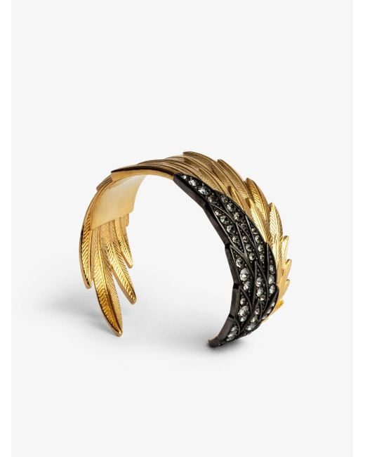 Zadig & Voltaire Metallic Rock Feather Spread Your Wings Bracelet