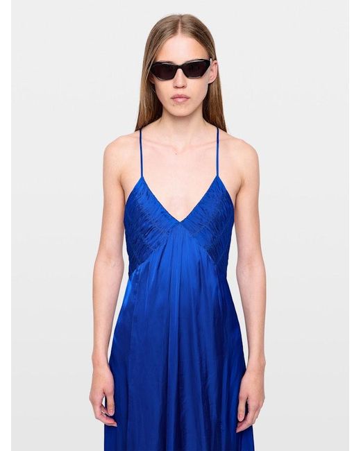 Zadig & Voltaire Blue Rayonne Satin Dress