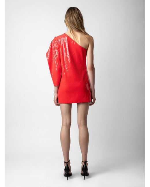 Zadig & Voltaire Red Roely Sequin Dress