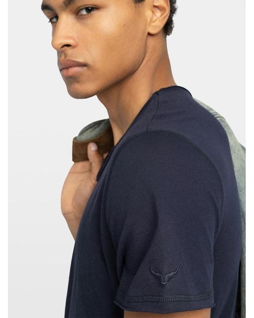 Zadig & Voltaire Blue Monastir Henley T-Shirt for men