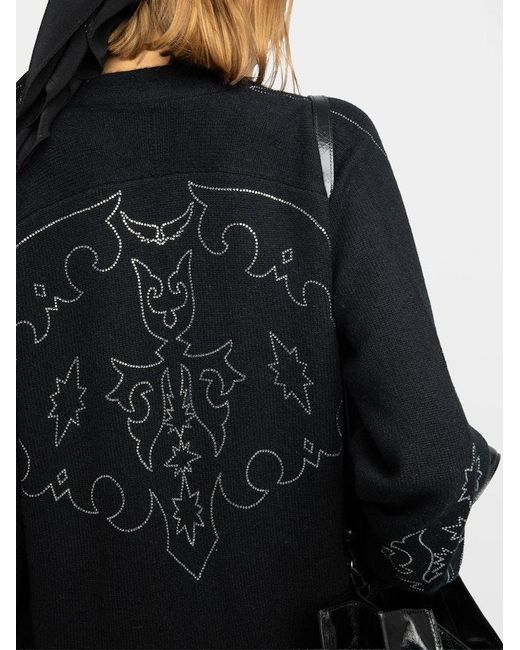 Zadig & Voltaire Black Cardigan Salomy 100% Cashmere