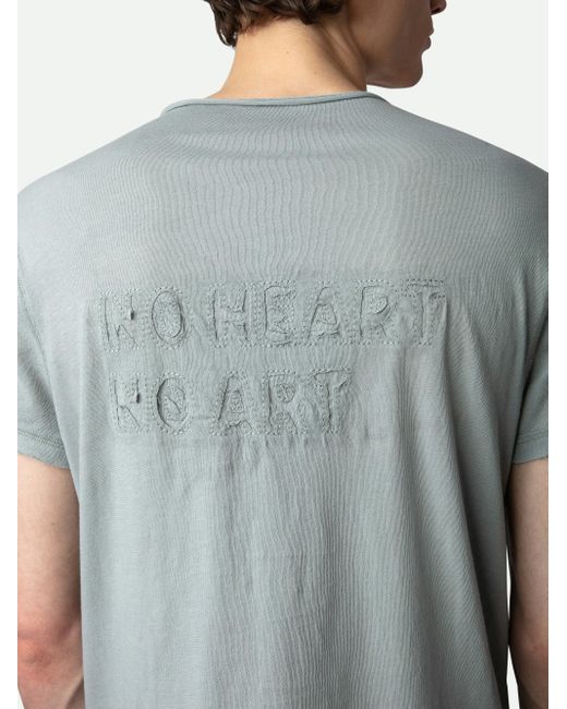 Zadig & Voltaire Gray Monastir Arrow Henley T-shirt for men