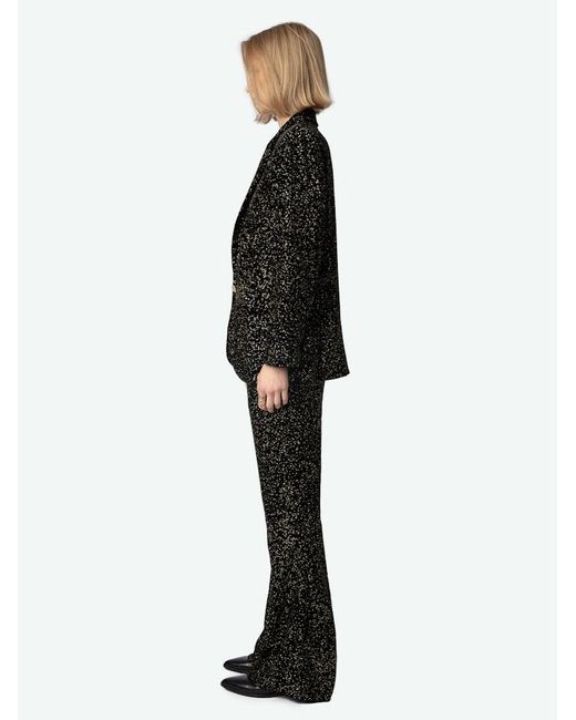Zadig & Voltaire Black Velvet Valse Blazer