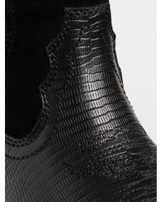 Zadig & Voltaire Black Tex Leather Western Boots