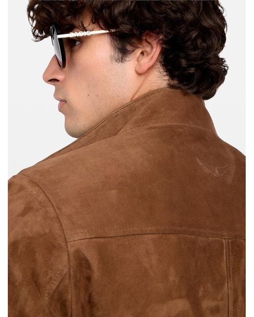 Zadig & Voltaire Brown Lonni Button Suede Jacket for men