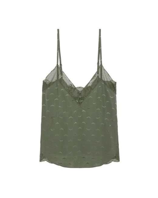 Zadig & Voltaire Green Cyoko 100% Silk Camisole