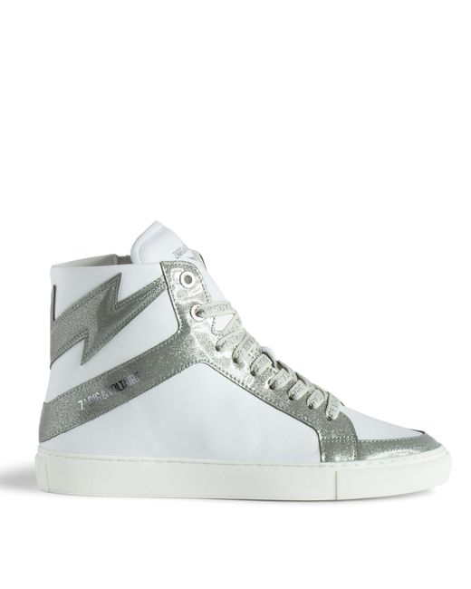 Zadig & Voltaire Gray Zv1747 High Flash High-top Infinity Patent Trainers