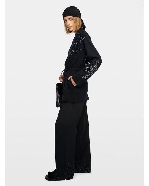 Zadig & Voltaire Black Cardigan Salomy 100% Cashmere