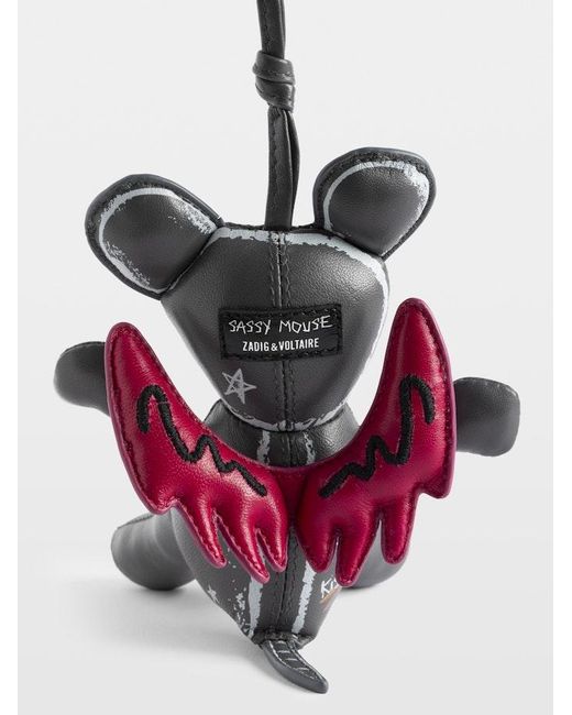 Zadig & Voltaire White Sassy Mouse Keychain