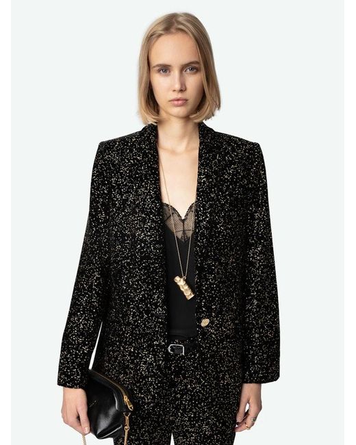 Zadig & Voltaire Black Velvet Valse Blazer