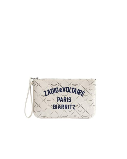 Zadig & Voltaire White Z Pouch Resort Biarritz Clutch