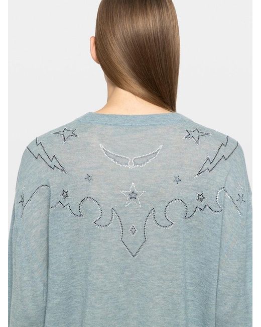 Zadig & Voltaire Blue Swapy Jumper 100% Cashmere