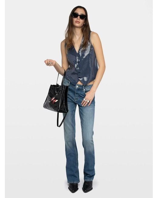 Zadig & Voltaire Blue Emaux Waistcoat