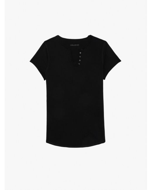 Zadig & Voltaire Black Amour Henley T-shirt