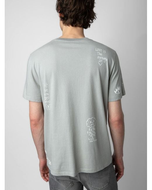 Zadig & Voltaire T-shirt Ted Tag in Gray für Herren