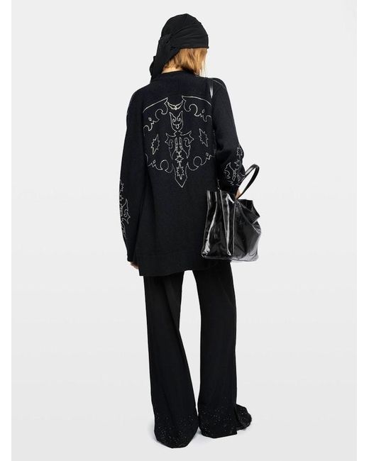 Zadig & Voltaire Black Cardigan Salomy 100% Cashmere