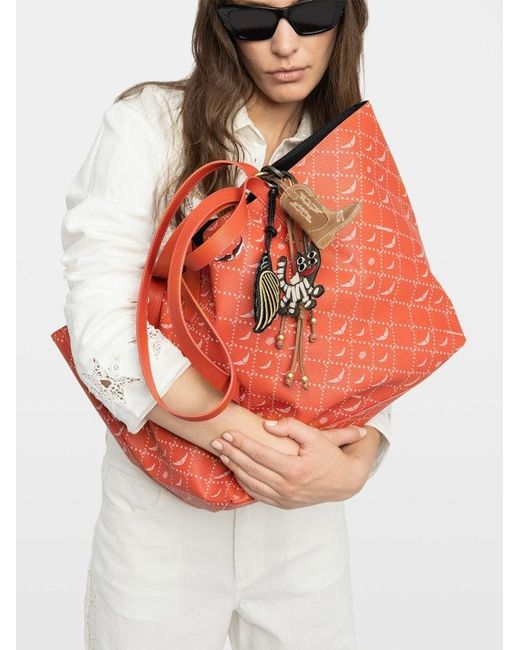 Zadig & Voltaire Orange Z Shopper Xl Monogram Bag