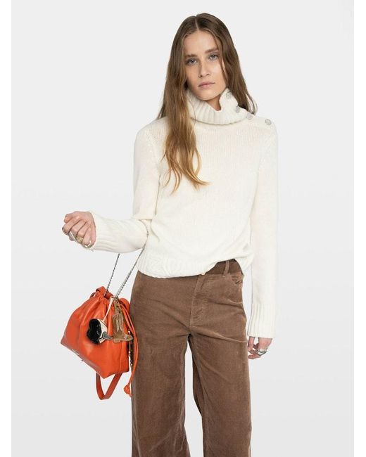 Zadig & Voltaire White Nalma 100% Cashmere Jumper