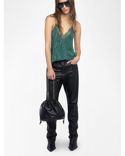Zadig & Voltaire Green Christy Camisole 100% Silk