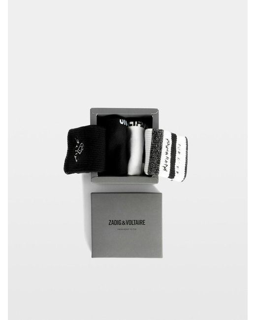 Zadig & Voltaire Black Set Of 2 Pairs Of Socks From Head To Toe